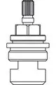 Ideal Standard Keramikoberteil mit einem geriffelten Hebel, konisch geformt, für den Einsatz in Armaturen, in einer kompakten und funktionsorientierten Ausführung.